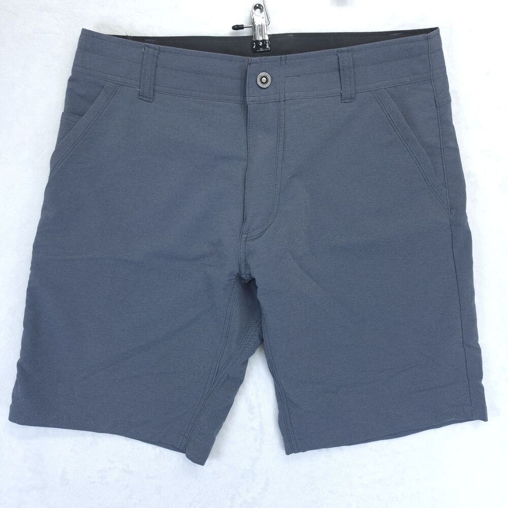 kuhl Mens Chino Shorts Size 34 Blue Flat Front